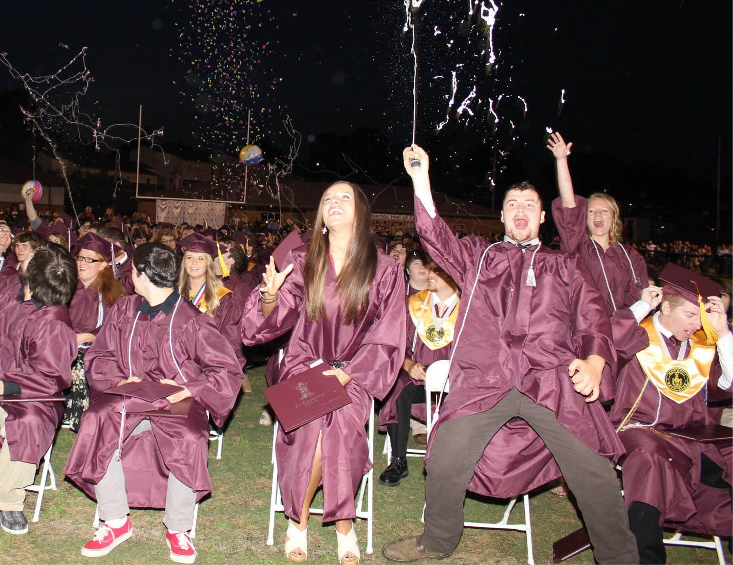 White County High School Class of 2014 anticipates their upcoming celebration with friends.